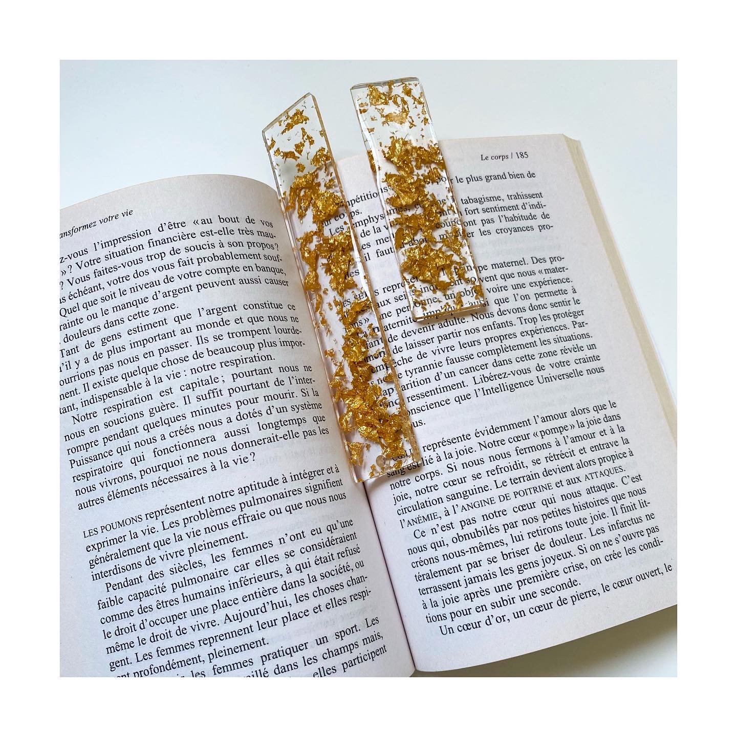 Lesezeichen transparent Blattgold