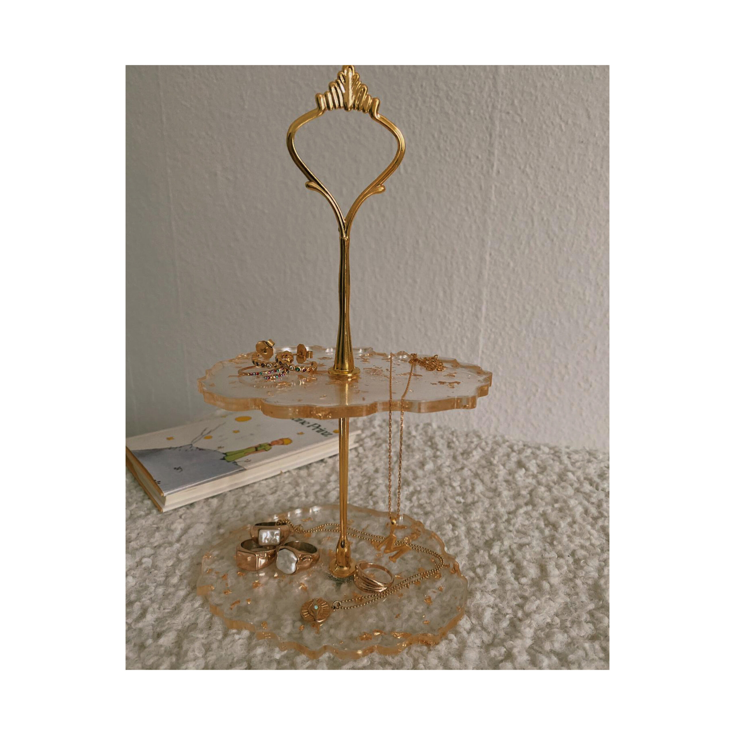 Etagere transparent Blattgold